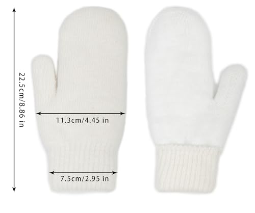 OVOY Luvas de malha de inverno macias quentes elásticas para clima frio luvas de forro grosso para m