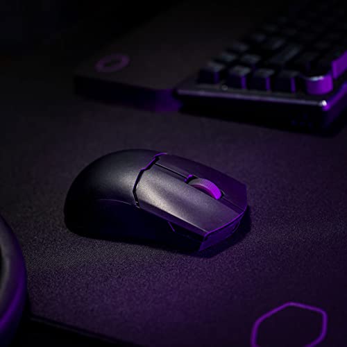 Cooler Master MM712 RGB-LED Souris Gaming sans Fil/Hybride Ultralégère 59g - Capteur Optique 19K DPI, Switches Optiques 70 Millions de Clics, MasterPlus+ (38K DPI, PC Seulement) - Noir