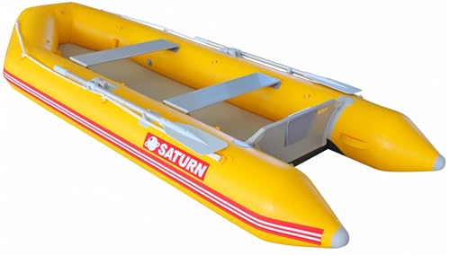 11' Saturn CB330 Budget Inflatable Boat. Yellow Color. Inflatable Motor Boat for Pleasure or Fishing. Inflatable Raft. Tender for Yacht. Portable Inflatable Motor Boat.