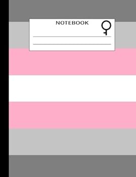 Notebook: Demigirl Grey Pink White Flag Colors And Symbol Composition Book Journal (7.44"x9.69" - 150 Pages - College Ruled) LGBTQ+ Pride
