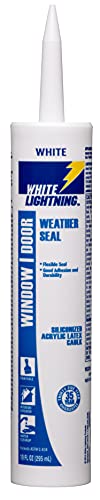 White Lightning W32000010 Weather Seal Siliconized Acrylic Latex Caulk, White, 10 fl. oz.