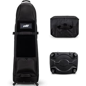 Self Standing Upright All Direction 4 Spinner Swivel Wheel Golf Travel Bag. Soft-Sided Fully Padded Heavy Duty Fabric. Multidirectional Airline Travel Cover Case. Compact Foldable Carry Bag Included.