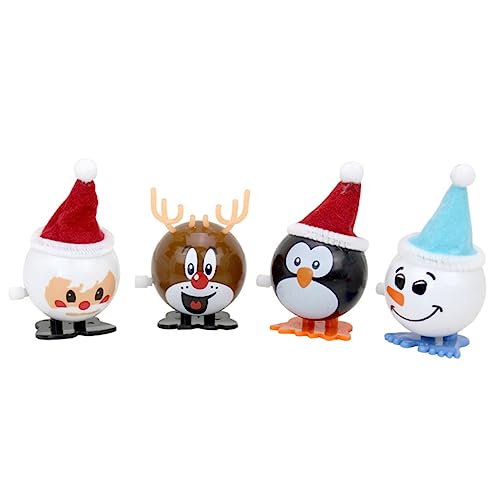 Abaodam 1 Set Christmas Wind Up Includes Santa Claus Snowman Fawn Designs Red Green for Christmas Parties Holiday Fun