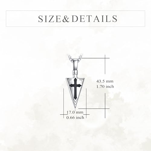 LUHE Cross Necklace for Men Sterling Silver Cross Pendant Necklace Religious Jewelry Christian Gifts - Image 6