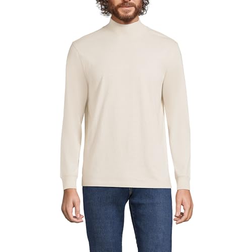 Lands' End Men's Super-T Cotton-Blend Mock Turtleneck Shirt