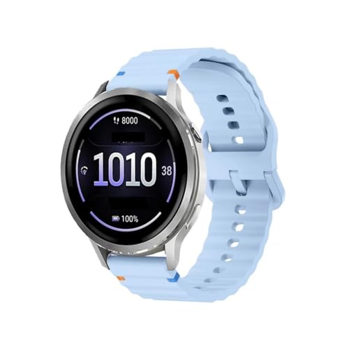 Bracelet sport wave en silicone 22mm bleu clair pour Garmin Forerunner