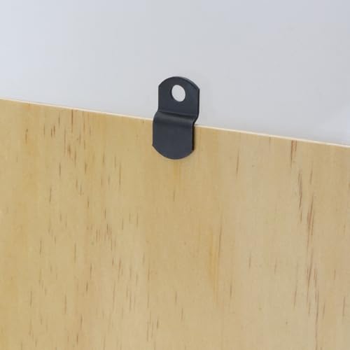Image of T Tulead Canvas Offset Clips for Picture Framing 1 /8 inch Black Canvas Clip Offset Mirror Clamps Clips 20PCS with Screws