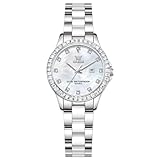 OLEVS Women Diamond Watch Elegant Luxury Dress Watch Women's Rose Gold Ceramic Crystal Wristwatch