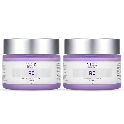 Image of VINR 1% Retinol Night Cream For Anti Aging Cream For Reduce Wrinkles & Anti-Aging | Non Sticky & Oil Free Moisturizer with 1% Niacinamide, 1% Ceramide| Anti Aging Cream For Women & Men For All Skin Types - 50gm (Pack of 2)