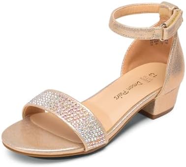 DREAM PAIRS Girls Sandals Low Heel Dress Pump Ankle Strap Interchangeable Bow Flower Wedding Party Shoes for Little Kid/Big Kid DREAM PAIRS Girls Sandals Low Heel Dress Pump Ankle Strap Interchangeable Bow Flower Wedding Party Shoes for Little Kid/Big Kid