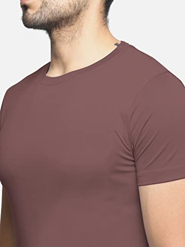 Image of BULLMER Solid Cotton Blended Half Sleeve Round Neck Tshirt for Men