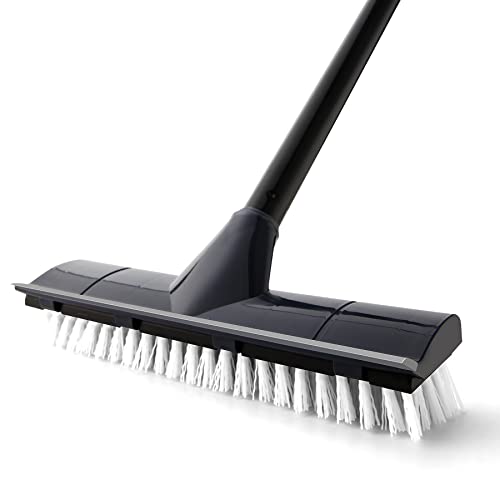 Yocada Bodenscheuerbürste, 127 cm Griff, 2-in-1-Schabbürste, steife Borsten, Duschschrubber für die Reinigung von Terrasse, Bad, Garage, Küche, Wand, Deck, Wanne, Fliesen