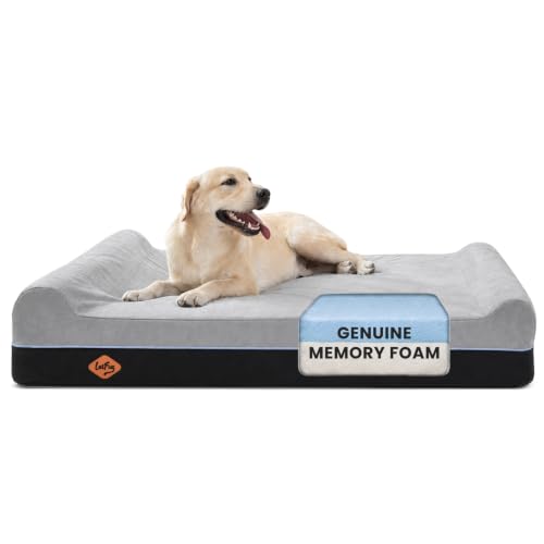 Image of Laifug Orthopedic Dog Beds for Large Dogs,7 inch Memory Foam Dog Beds,Durable Water Proof Liner Removable and Washable, Nonskid Bottom, Slate Grey 50 inchx36 inchx10 inch