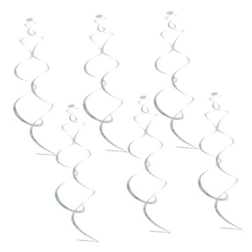 CIYODO 6 Piezas Decoraciones Colgantes de Serpentinas Holográficas para Fiestas Doble Plata para Bodas Cumpleaños Shower y Celebraciones Festivas