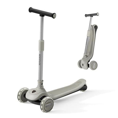 BEIESTATE Aesthetic Scooter, Kids 3 Wheel Scooter with LED Light-Up Wheels, Adjustable Handlebar (25.2