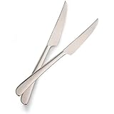 FranquiHOgar Juego de 2 cuchillos carne - mesa - chuleteros - Modelo Kobe acero - inoxidable - Filo sierra profesional - 21cm