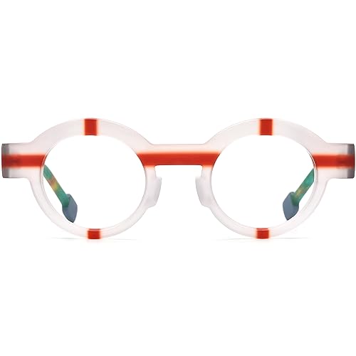 Image of HEPIDEM Multicolor Acetate Glasses Frame Women,Oversize Round Optical Eyeglasses