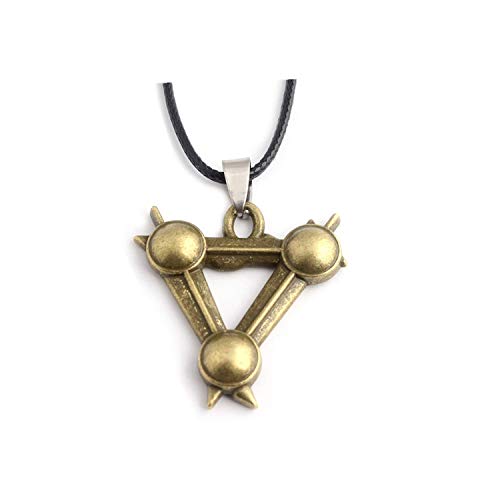 Preisvergleich Produktbild Hzzzzz Warhammer Vermintide Triangle Logo Pendant Necklace Leather Rope