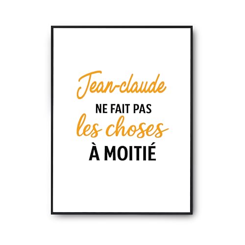Affiche Jean-Claude cadeau humour anniversaire - Poster décoration murale imprimé en France