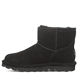 BEARPAW Women's Alyssa Wide Black Size 8 | Women's Ankle Boot | Women's Slip On Boot | Comfortable Winter Boot