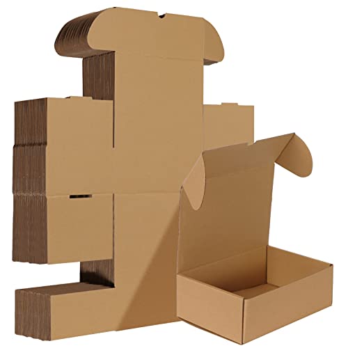 Image of HORLIMER 9x6x3 inches Shipping Boxes Set of 25, Brown Corrugated Cardboard Box Literature Mailer