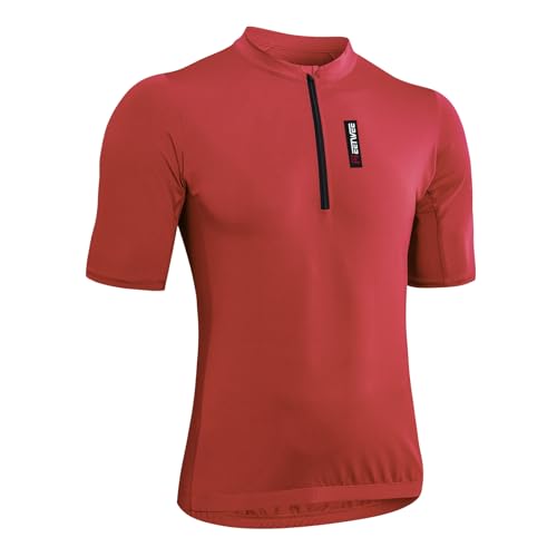MEETYOO Fahrradtrikot Herren Atmungsaktiv Leicht Schnelltrocknend Mit Leicht öffnendem Reißverschluss und 3 Rückentaschen Perfekt für Sommer
