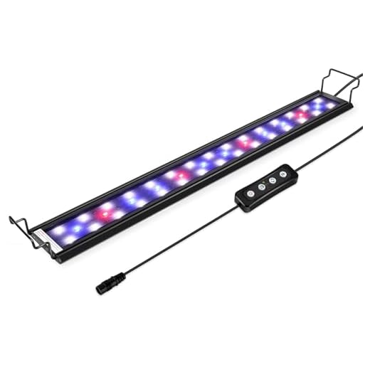 Hygger 14 W akvarium LED-belysning, akvarium LED-lampa med timer, dimbar, LED-akvariebelysning med justerbar hållare för 41 cm – 61 cm akvarium fisk tank fiskväxt (vit & blått och rött ljus)