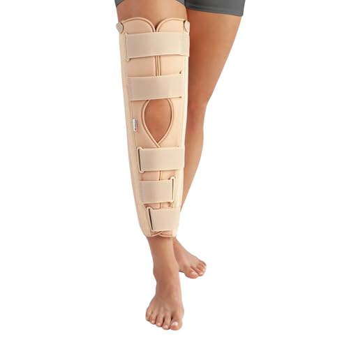 GERCARE Órtesis Inmovilizadora de Rodilla de Tres Paneles 0°. Rodillera Ortopédica Ajustable para Inmovilización Completa. Soporte Postoperatorio y Recuperación de Lesiones (Altura: 50 cm)
