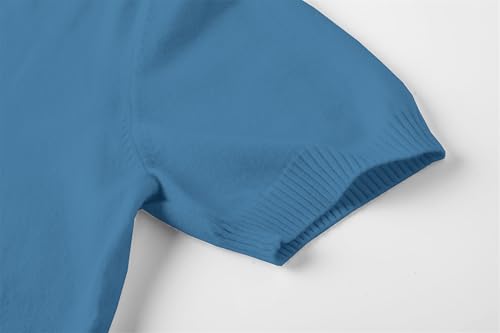 Image of DAIMIDY Women's Short Sleeve Sweater V Neck Summer Knit Tops | Business Casual Tops| Soft,Lightweight,Breathable and Comfortable| Perfect for Shopping,Date,Vacation,Daily Wear Etc.