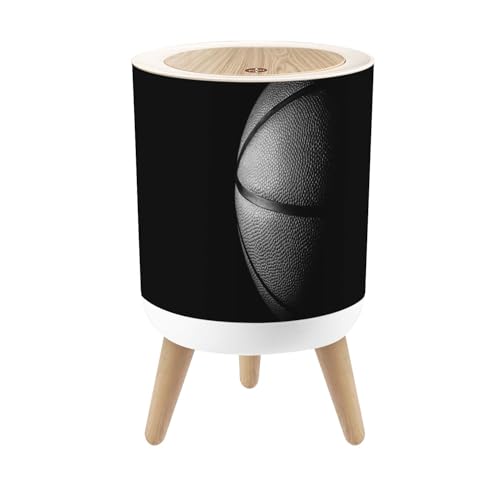 Pequeña caneca de basura blanca con tapa y patas 7L