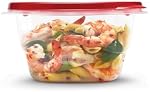 Rubbermaid TakeAlongs Conteneurs de stockage des aliments, ensemble de 8 (16 pièces Total), 5.2-Cup Square, Ruby, Grand pour la préparation des repas, Déjeuner pour les adultes & Les enfants, le style de la boîte de Bento & Empilable