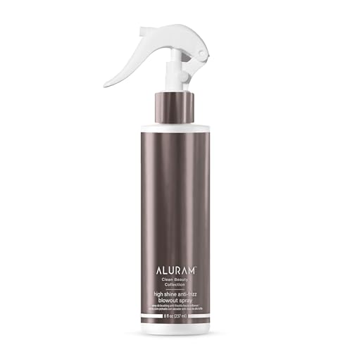 ALURAM High Shine Anti-Frizz Blowout Spray (8 fl oz) Heat-Activated Styling & Protection - Coconut Water Pomegranate Pracaxi Oils - Shine Spray for Hair - All Hair Types - Clean Beauty Collection
