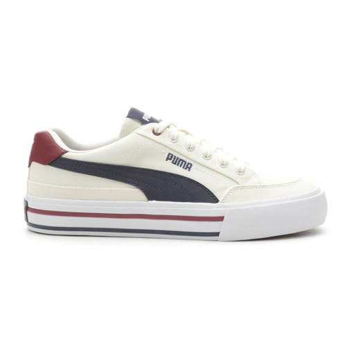 PUMA Mens Court Classic Vulc Formstrip Striped Lace Up Sneakers Shoes Casual - Off White