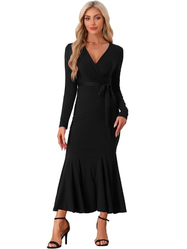 Robe longue moulante sirène Allegra K en tissu extensible de qualité supérieure
