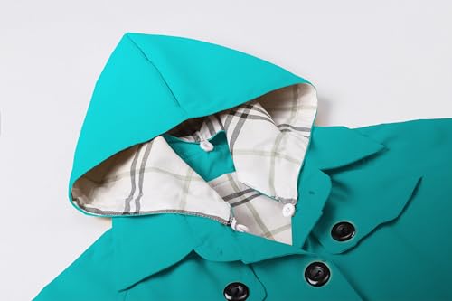 Image of Betusline Girl's Single Breasted Trench Coat Hooded Dress Coat Outerwear, 2-14 Years