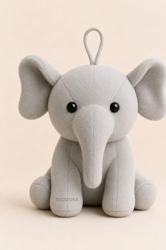 Image of Baby Ele Soft Toy for Girls Boys Kids, Grey, Dog Animal Plush Stuffed Teddy Gift Birthday, 18 cm