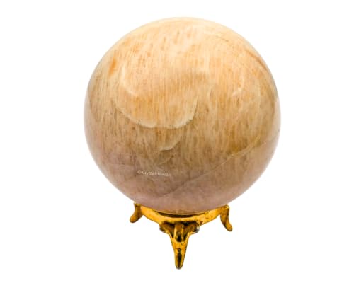 Image of Certified Cream Moonstone Crystal Ball for Meditation - Premium Crystal Vastu Items for Home and Feng Shui Items for Good Luck - Ideal for Pooja Supplies and Spiritual Practices (3 inch Inch)