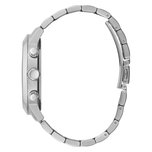 GUESS Men's Analog Watch with Stainless Steel Strap, Silver, 24 (Model: GW0068G1)