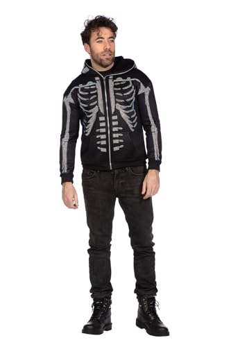 Sweat à capuche strass squelette pour votre soirée d'Halloween