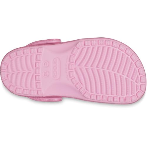 Image of Crocs Classic Glitter Clogs (Little Kid /Big Kid) Pink Tweed Glitter 1 Little Kid M