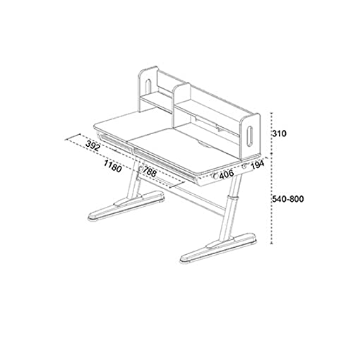 studiebalie Children's Study Desk Lifting Tafel Student Schrijven Bureau Studiebalie Slaapkamer met laden (Size : 64 * 120) - Afbeelding 3