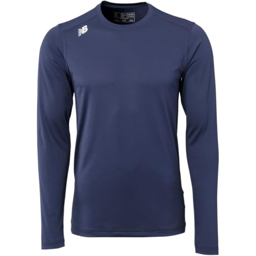 Image of New Balance Men's Long Sleeve Tech Tee, Dark Heather, XX-Large