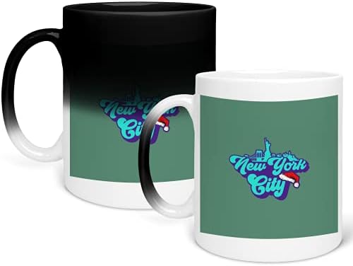 New York City Christmas Festive Season_MA4652 Color Changing Mug Magic Heat Coffee Mug – Funny Cup for Home Dorm Decoration Taza que cambia de color 325ml