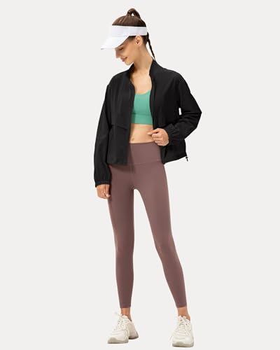 Locachy Women's Lightweight Zip Up Athletic Jacket Stand Collar Windproof Sun Protection Workout Outdoor Jacket - Image 6