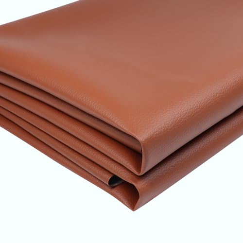 Soft Waterproof Synthetic Fabric Material, Marine Vinyl Faux Leather Sheets,Durable,Replacement Renovate for Upholstery Muscle Car,Furniture, Sofa (54inch x 108inch, Brown)