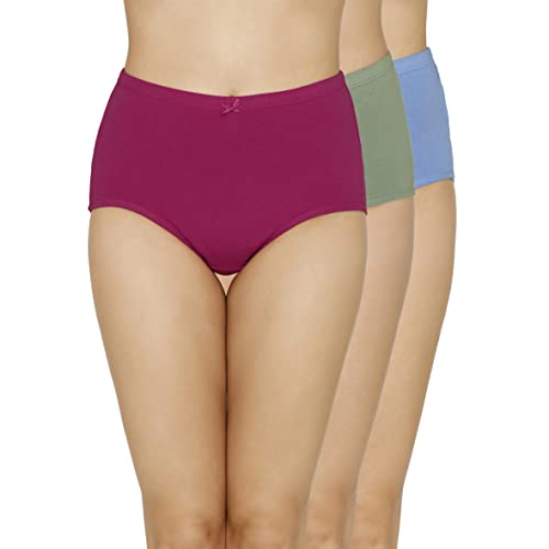Image of Amante Solid High Rise Full Coverage Full Brief Panties (Pack of 3)