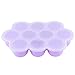 Plateau de congélation d'aliments pour bébés en silicone avec couvercle à clip, moule à glaçons de 10 tasses(Violet)