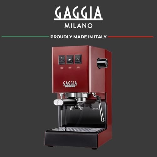 Image of Gaggia RI9380 /47 Classic Pro Espresso Machine, 1.3 Litre, Cherry Red