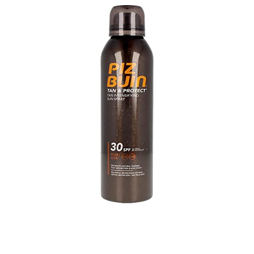 PIZ BUIN Protector Solar en Spray SPF30, Tan & Protect Acelerador del Bronceado de Protección Alta, con Vitamina E y Protección UVA/UVB, 150 ml