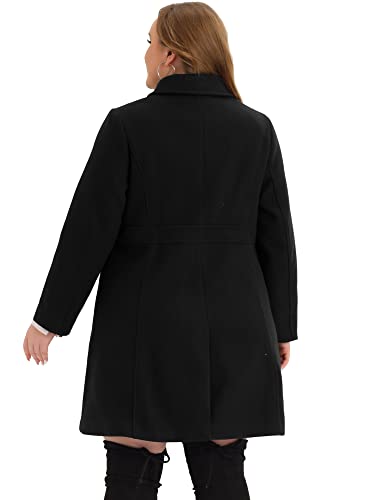 Agnes Orinda Plus Size Coat for Women Peter Pan Collar Single Breasted Winter Long Coats4